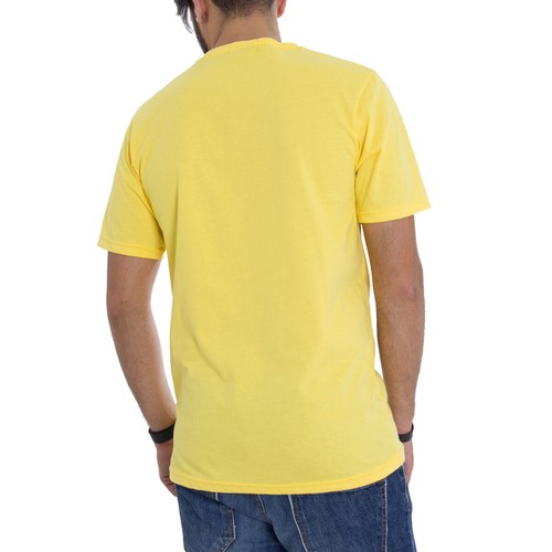 T-Shirt Uomo MOD Stampa Teschio Gialla Fiori Mezza Manica GIOSAL