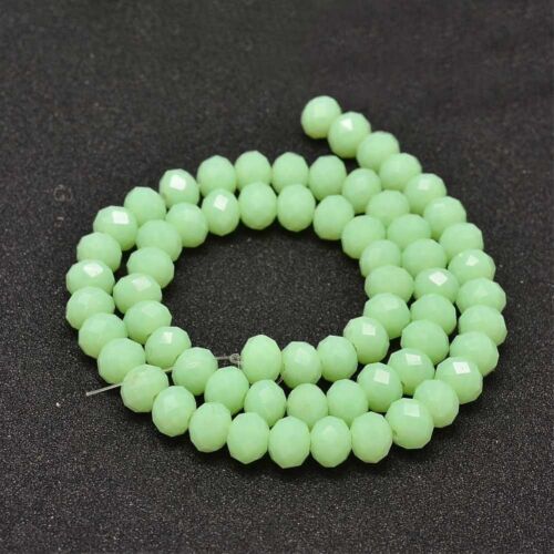 15stk Jade Perles 8 x 6 mm menthe vert ronds à facettes bijoux Best g247 