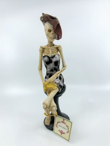 Mark Roberts Halloween Fall Decor; Glittering Fashion Skeleton 10/" 60-65704B