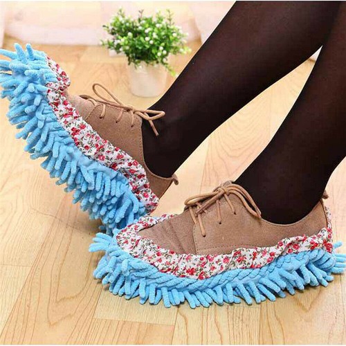 2PCS Mop Slippers Lazy Floor Foot Socks Shoes Quick Polishing Cleaning Dust