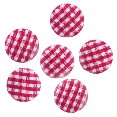 6 Boutons tissu vichy 16mm rose bleu rouge ou jaune couture gingham buttons