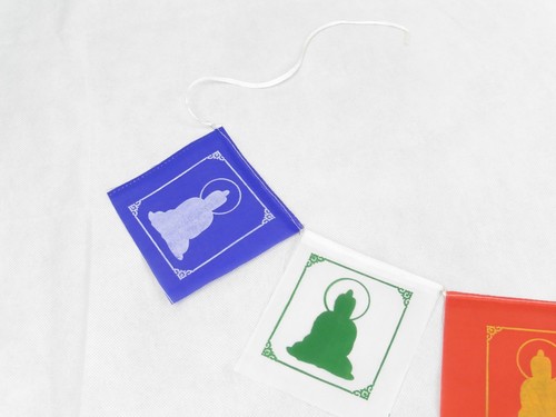 Buddhist Buddha 7 Colour Prayer Flags Fair Trade Made in India Hippy Decor