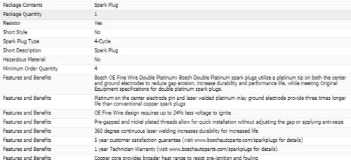 4 Bosch Double Platinum Spark Plugs For 2012-2019 NISSAN VERSA L4-1.6L 