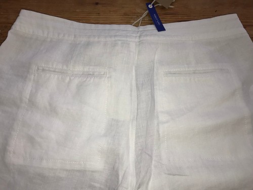 JOULES Monaco White Linen Trousers Sz 10 12 14 RP£59.95 FreeUKP/&P