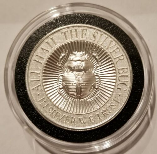 2 oz .999 silver bug 3d high relief in silver we trust chunky bug Scarab Beetle
