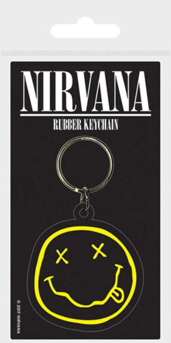 Smiley ca 4,5x6 cm Gummi Schlüsselanhänger Keyring Nirvana