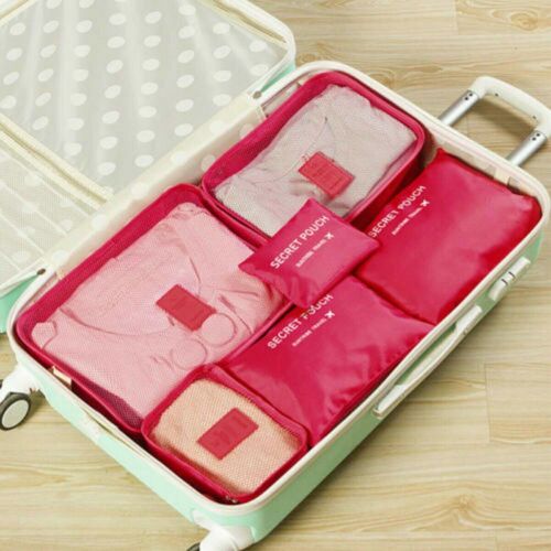 UK 6pcs Packing Cubes Luggage Storage Organizer Travel Compression Suitcase Bags