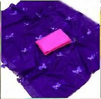 Indian saree Soft net 3D butterfly effect sari light weight brand new colours