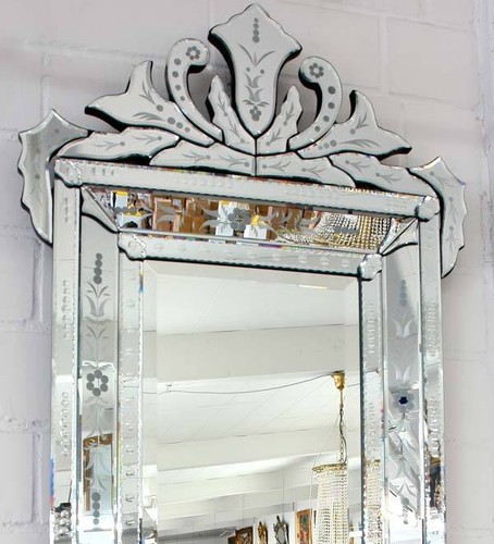 GLASSPIEGEL MURANO STIL ca.120cm WANDSPIEGEL ROYAL VENETIAN MIRROR VENEZIANISCH