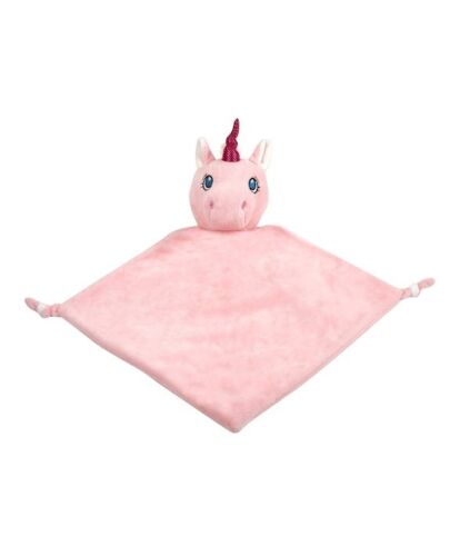 Personalised Embroidered  Pink Unicorn Baby Blankie Security Blanket Comforter