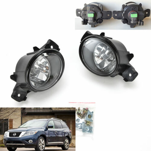 For 2013 2014 Nissan Pathfinder Clear Lens Fog Driving Lights Kit Left Right Set