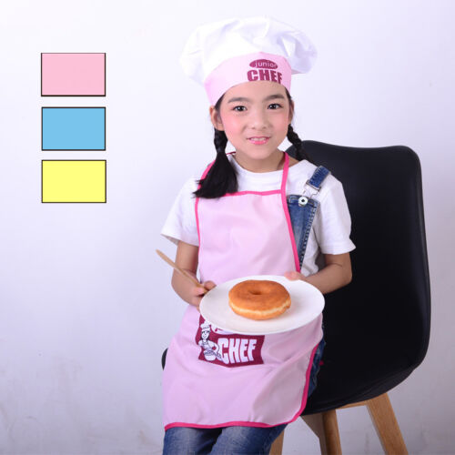 Chef Hat Set Baby Kids Craft Art Cooking Baking DIY Painting Children Apron 