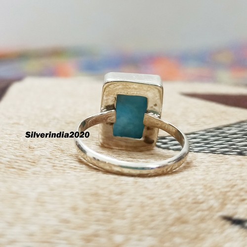 Details about / Larimar Ring Solid 925 Sterling Silver Band Ring Statement Handmade Ring JK12