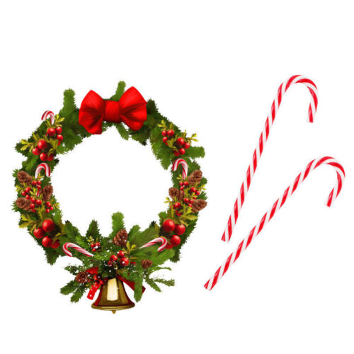 6Pcs//Set Xmas Tree Plastic Candy Cane Christmas Tree Decor Hanging Ornaments QP