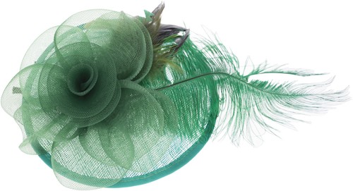 HAARREIF Rockabil Vintage YESSENIA Rose FEATHER 50s PILLBOX Hütchen Fascinator