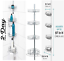 4 Tier Corner Bathroom Shelf Chrome Shower Caddy Pole Storage Rack Tower Organiz