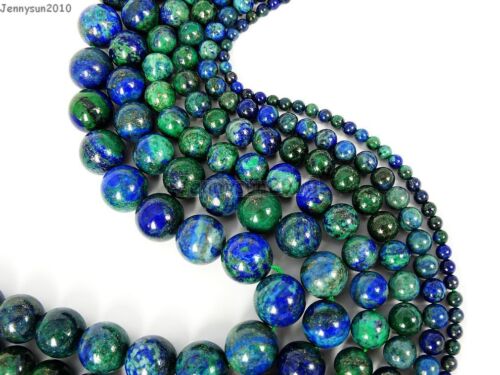 Natural Azurite In Lapis Lazuli Gemstone Round Beads 16'' 4mm 6mm 8mm 10mm 12mm 