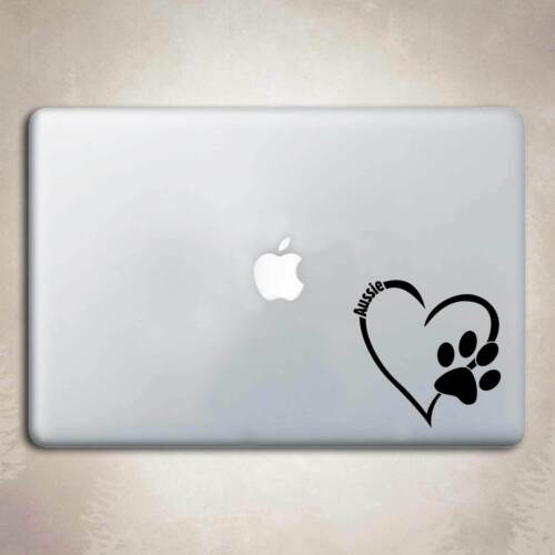 2 pack Aussie Dog Love Decal Paw Heart Sticker Australian Shepherd Car 