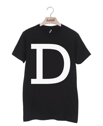 BATCH1 ALPHABET LARGE LETTER FASHION SLOGAN MENS T-SHIRT PERSONALISED LETTER D