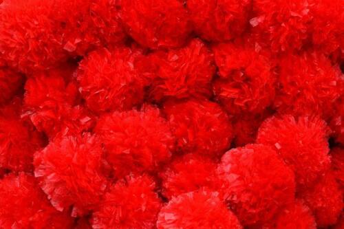 Wholesale lot 30 Pc Indian Marigold Red Garland Plastic Flowers Strings Decor 