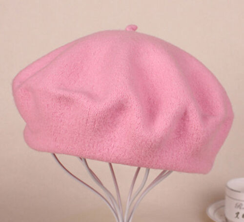 Women Sweet Warm Wool Winter Beret French Artist Beanie Hat Ski Cap Solid Hats
