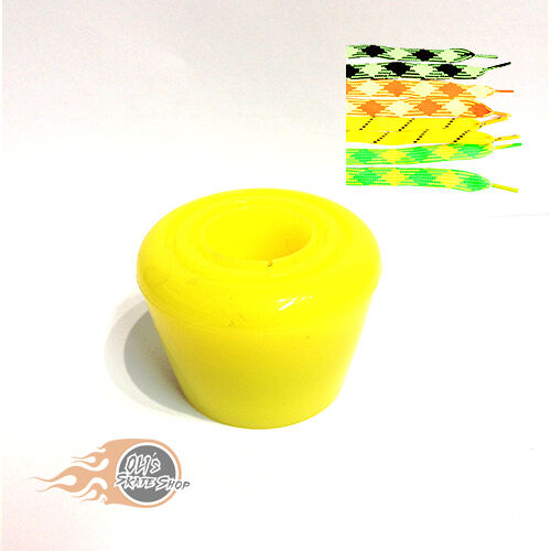 Roller Skate Toe Stops Stoppers Pair With  Optional Laces Yellow