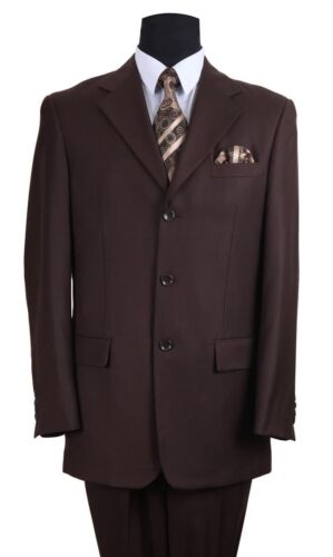 Blue Men/'s Classic Wool Feel Three Button Suit Style 5802M Black
