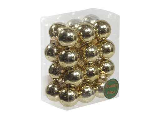 24 Stück kleine Weihnachtskugeln 2,5cm 25mm Glas Christbaumkugeln Baumkugeln