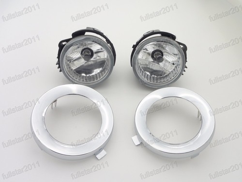Left /& Right Fog Light Kit w// Bulbs Chrome Bezels For Subaru Forester 2011-2013