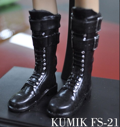 ❶❶1//6 kumik shoes FS-21 Black Widow Catwoman women black long Boot US seller❶❶