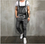 Men/'s Distressed Denim Carpenter Overalls Bib Jumpsuits Moto Biker Jean Pants