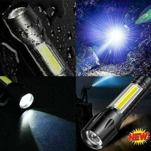 Outdoor LED Torch USB Re-chargeable Flashlight Police Tactical Zoom Camping Lamp 
