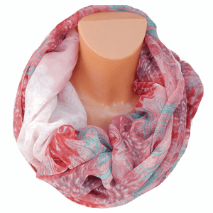 XXL LOOP SCHAL RUNDSCHAL SCHLAUCHSCHAL TUCH Blumen Rosa Pink Türkis 2017 F 12