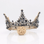 Hot Gothic Barque Crown Black Crystals Wedding Tiara Bridal Headbands Vintage