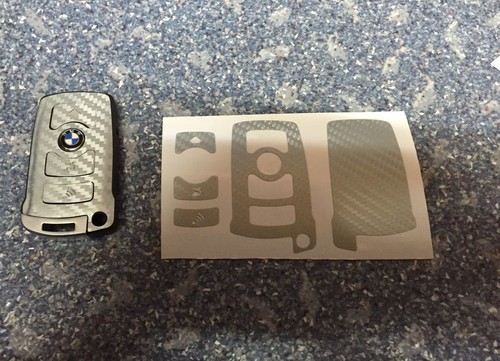 Carbon Argent clé film BMW clé 3 touches e67 5er e67 6er 7er e65 e66 E M