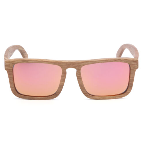 Unisex Wood Polarized Square Sunglasses Wooden Frame UV400 Outdoor Glasses 