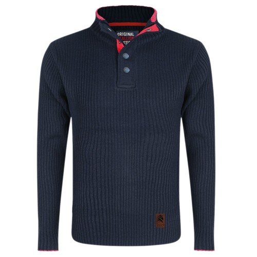 Girocollo Lavorato a Maglia Da Uomo i ponticelli PESCATORE maglioni con zip collo Pullover da Stallion