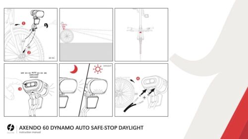 hub dynamo headlamp Spanninga Axendo 60 Xdas standlight//automatic//DRL