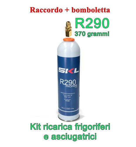 raccordo R290 370gr ricarica Frigorifero Asciugatrici refrigerante Kit bombola