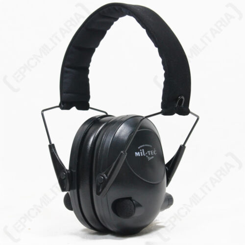 Black Active Ear Defender Electric Low Pitch 85db Safety Noise Cancelling Muff 