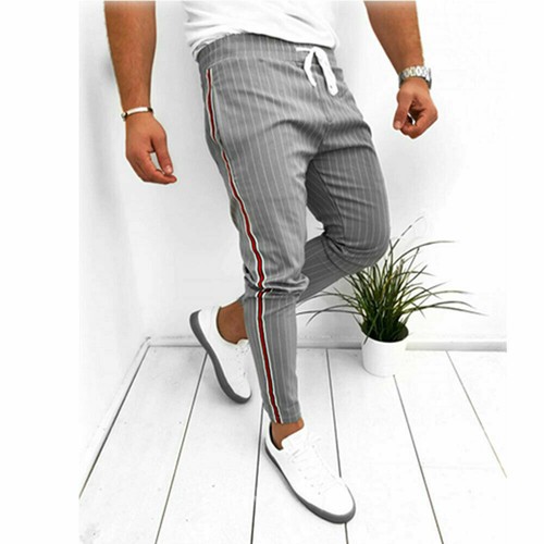 Mens Slim Fit Tracksuit Sport Gym Skinny Jogging Joggers Sweat Pants Trousers UK