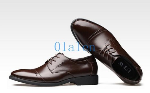 01 Homme Angleterre classique bureau d/'affaires Chaussures Compensés à bout pointu Lacets Flats automne