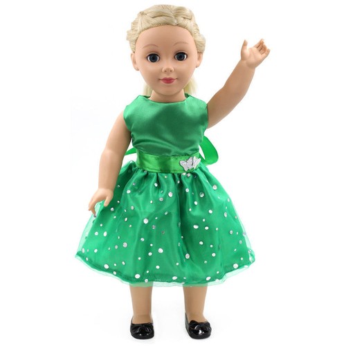 Fashion Handmade Cute Blue Clothes Dress Fit 18inch American Girl Doll Party
