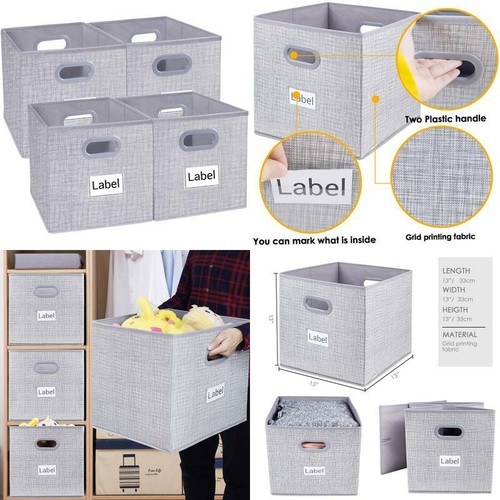 Cloth Organizer Basket Homyfort Fabric Collapsible Storage Bins Cubes 13/'/'X13/'/'