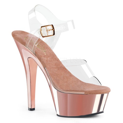 6/" Nude Clear Platform Fitness Pageant Figure Model Heels Shoes Size 7 8 9 10 11