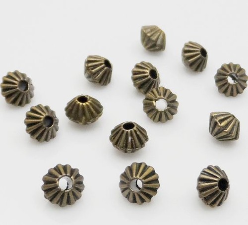 1000PCS Tibetan Silver Glod Bronze Spacer Beads For Jewelry Making 5x4mm