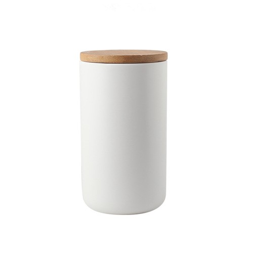 White Ceramic Containers for Flour and Sugar Storage Jar with Lid Airtight