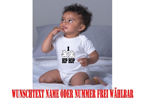 BabyBody I Love Hip Hop Baby bodysuit Strampler Mit Spruch Wunschtext King Queen