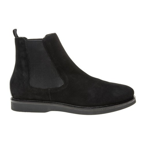 Nuevo Para hombres H Por Hudson Negro calverston Chelsea W Botas De Gamuza Tire De