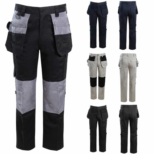 Mens Combat Cargo Pants Quality Knee Pad Pockets Hard Wearing Work Trousers